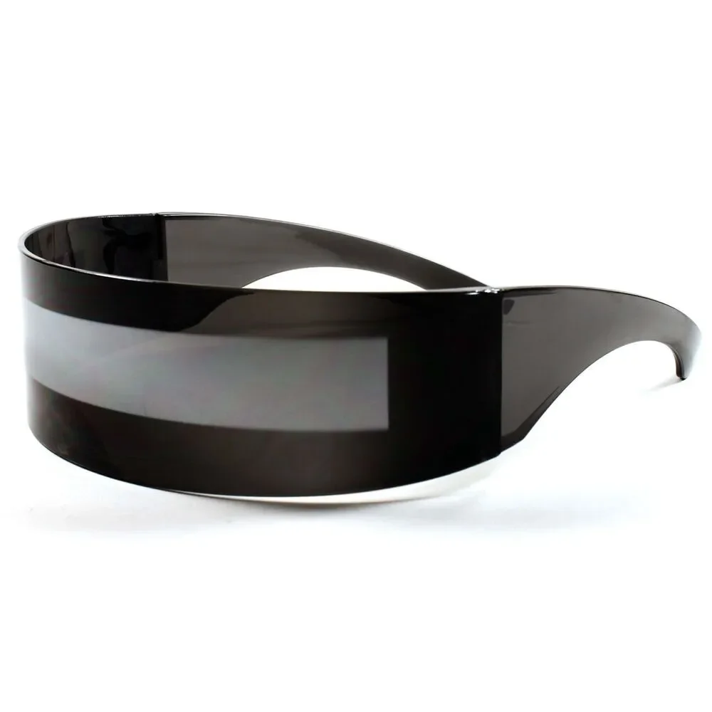 Futuristic Space Robot Costume Anime Cosplay Novelty Black Mirrored Sun Glasses